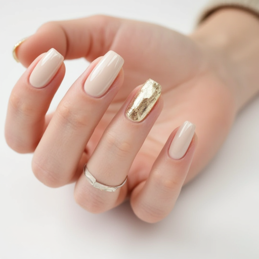 Minimalist nude nail design